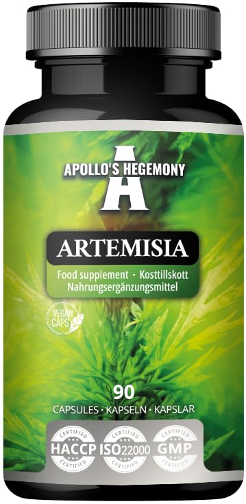 Artemisia 300 mg - Mugwort Wormwood Extract DER 4:1-90 Vegan Capsules - 2 Months Supply - Supplement for Digestive Support - by Apollo's Hegemony